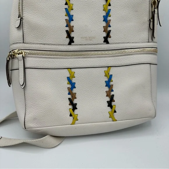 Henri Bendel Soho Backpack with Novelty Strap Pebbled Leather Cream - Picture 3 of 13